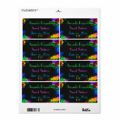 Verfspatten, Sweet Sixteen, Op maat gemaakte water Etiket (Full Sheet)