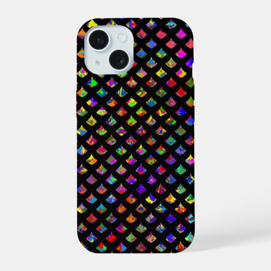 Verfspatten Zeemeermin Schubben iPhone 15 Case (Achterkant)