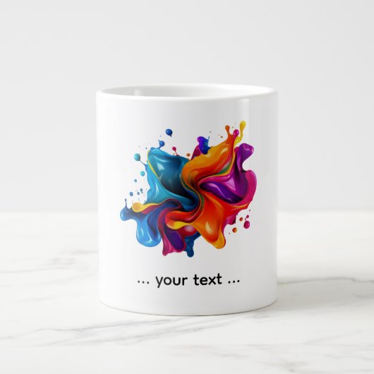 verfspattenexplosie grote koffiekop (Voorkant)