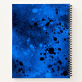 Verfspattereffect Blauw & Zwart Notitieboek (Achterkant)