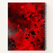 Verfspattereffect Rood & Zwart Notitieboek (Achterkant)