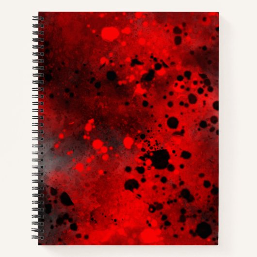 Verfspattereffect Rood & Zwart Notitieboek (Voorkant)