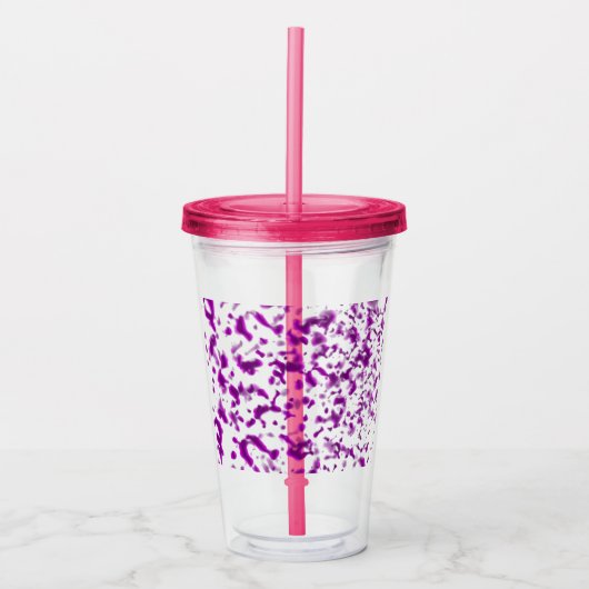 Verfspatterroze Acryl Drinkbeker (Voorkant)