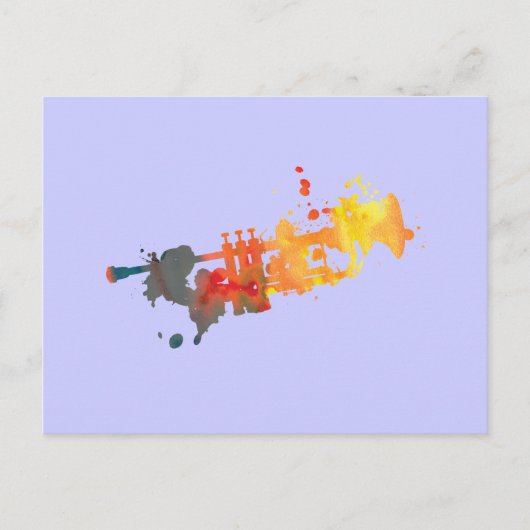 Verfspattrompet Briefkaart (Voorkant)