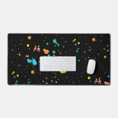 Verfspetters Op Zwart Bureaumat (Keyboard & Muis)