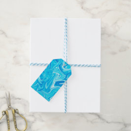 Verfspiraal Kunst Blauw Kleurrijk Plezierig Cadeaulabel