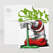 verfspuitkaart briefkaart (Voorkant / Achterkant)