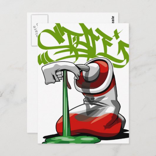 verfspuitkaart briefkaart (Voorkant / Achterkant)