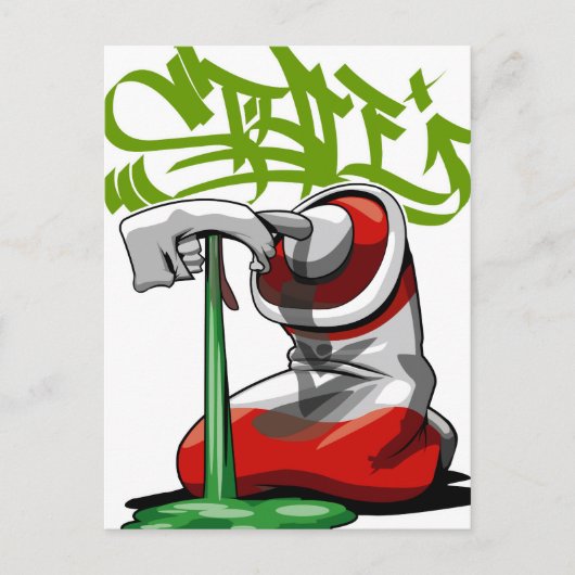 verfspuitkaart briefkaart (Voorkant)