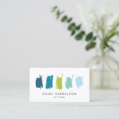 Verfstalen blauw/groen Visitekaartje (Staand voorkant)