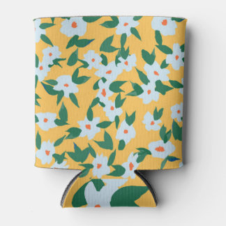 Verfstijl  bloemmotief. blikjeskoeler