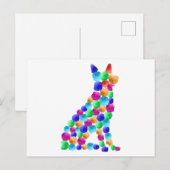 Verfstipkunst met Waterverf van herdershonden Briefkaart (Voorkant / Achterkant)