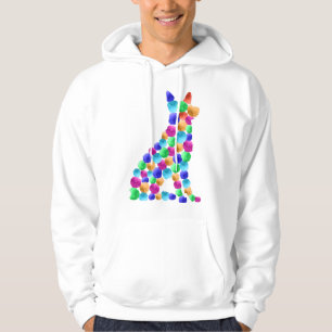 Verfstipkunst met Waterverf van herdershonden Hoodie