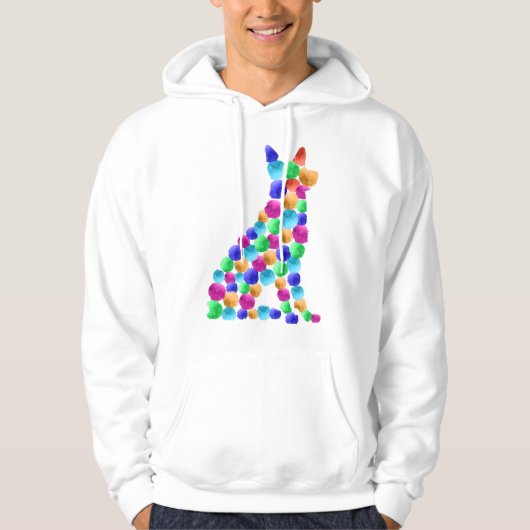 Verfstipkunst met Waterverf van herdershonden Hoodie (Voorkant)