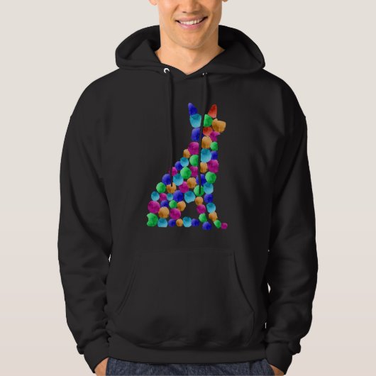 Verfstipkunst met Waterverf van herdershonden Hoodie (Voorkant)