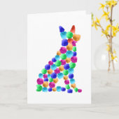 Verfstipkunst met Waterverf van herdershonden Kaart (Gele Bloem)