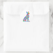 Verfstipkunst met Waterverf van herdershonden Ronde Sticker (Tas)