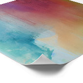 Verfstrepen in gedempte tinten  poster (Hoek)