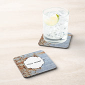 Verftextuur afpellen bier onderzetter (Rechterzijde)