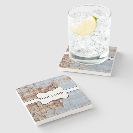 Verftextuur afpellen stenen onderzetter (Zijkant)