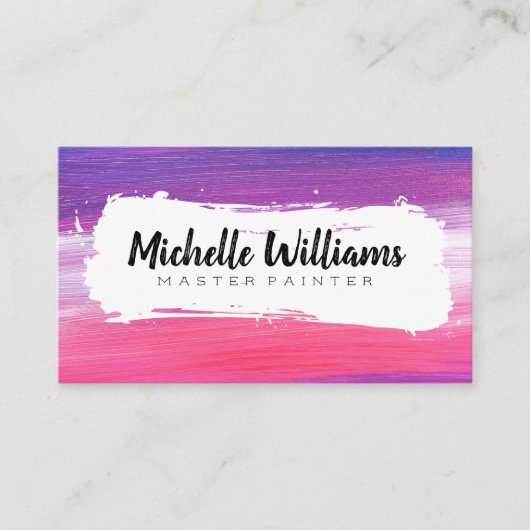 Verftextuur | artistieke penseelstreek visitekaartje (Voorkant)