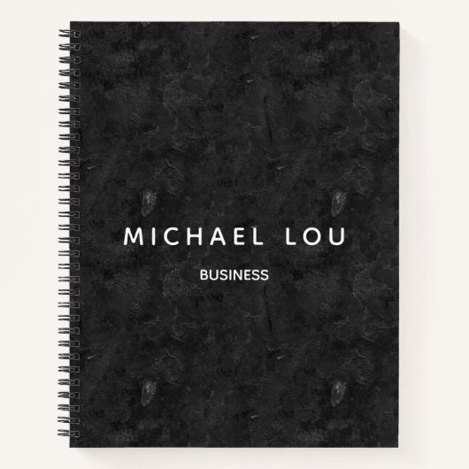 Verftextuur zwart Minimal Professional Notitieboek (Voorkant)
