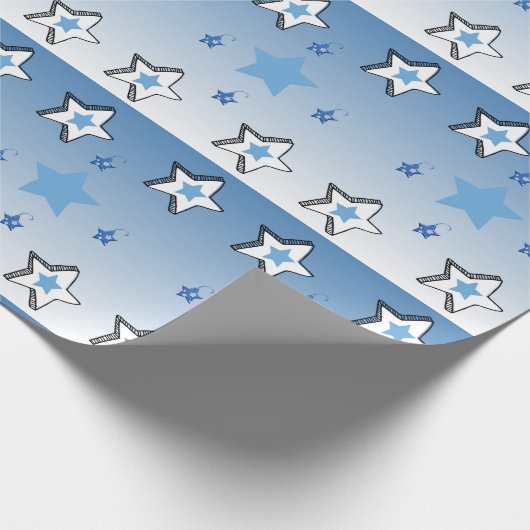 Verfugend kerstblauw ritssluitpapier cadeaupapier (Hoek)