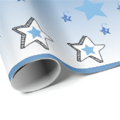 Verfugend kerstblauw ritssluitpapier cadeaupapier (Rol Hoek)