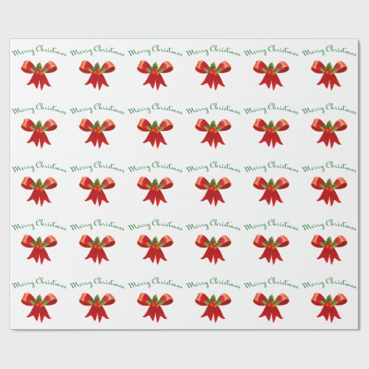 Verfugend kerstpapier met rode boe Berries Cadeaupapier (Vlak)