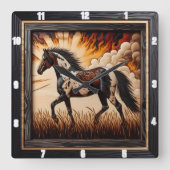 Verfveld: Sunlit Trot Custom Design Vierkante Klok (Voorkant)