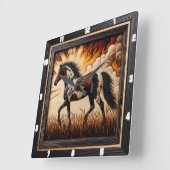 Verfveld: Sunlit Trot Custom Design Vierkante Klok (Hoek)