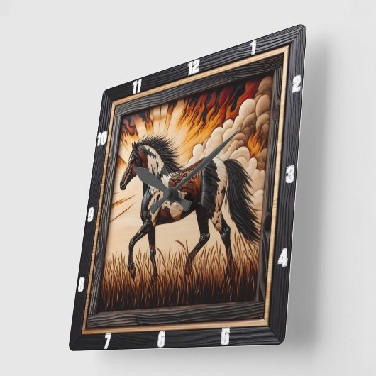 Verfveld: Sunlit Trot Custom Design Vierkante Klok (Hoek)