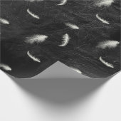 Verfveren op zwart lederen omslagpapier cadeaupapier (Hoek)