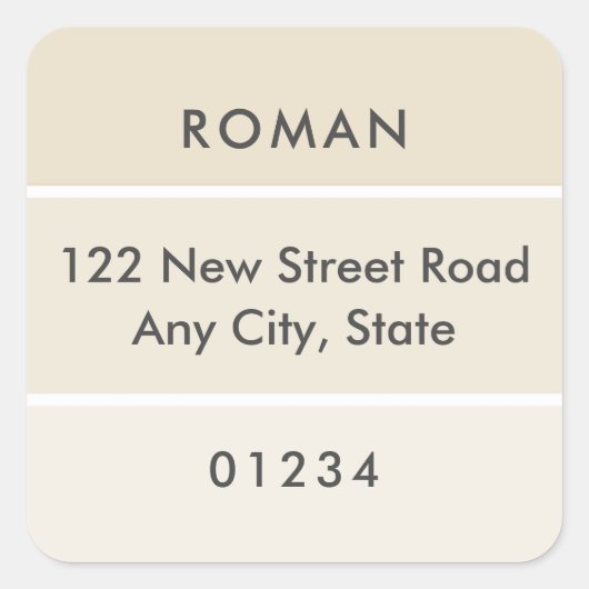 Verfverslabel Beige Verfchip Adreslabel Vierkante Sticker (Voorkant)