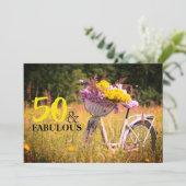  vergaderdag 50 en fiets van de Fabulous Party Kaart (Staand voorkant)