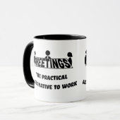 Vergaderen, het praktische alternatief voor werken mok (Voorkant links)