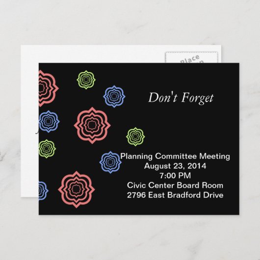 Vergaderherinnering Aankondigingskaart (Voorkant / Achterkant)