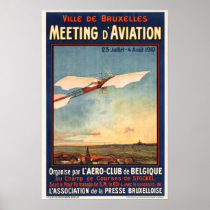 Vergadering D' Aviation Belgium Vliegtuig Expo Bru Poster
