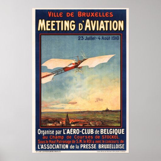 Vergadering D' Aviation Belgium Vliegtuig Expo Bru Poster (Voorkant)