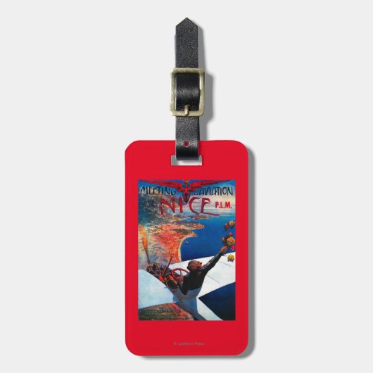 Vergadering D' Aviation in Nice, Poster Frankrijk Bagagelabel (Voorkant verticaal)