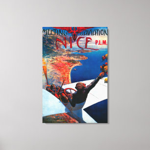 Vergadering D' Aviation in Nice, Poster Frankrijk Canvas Afdruk