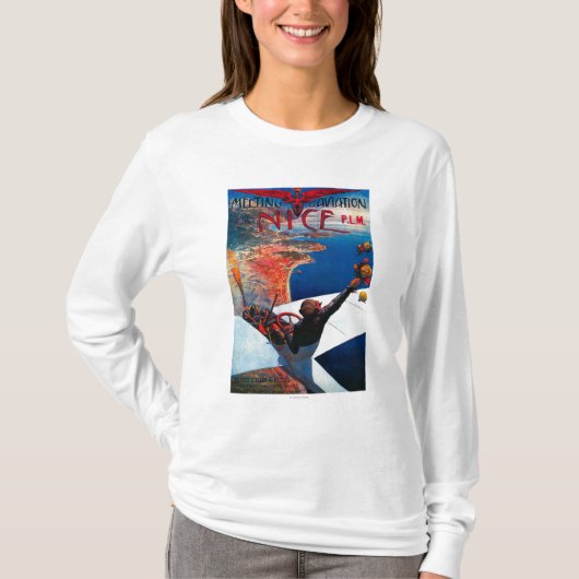 Vergadering D' Aviation in Nice, Poster Frankrijk T-shirt (Voorkant)