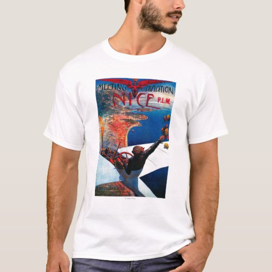 Vergadering D' Aviation in Nice, Poster Frankrijk T-shirt (Voorkant)
