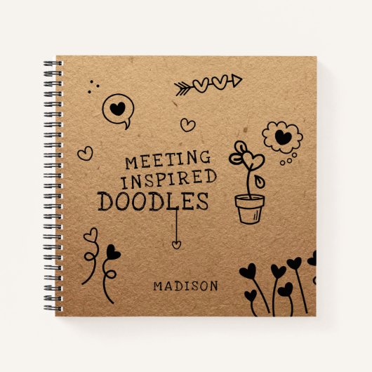 Vergadering Geïnspireerde Doodles Funny Girly - Ge Notitieboek (Voorkant)