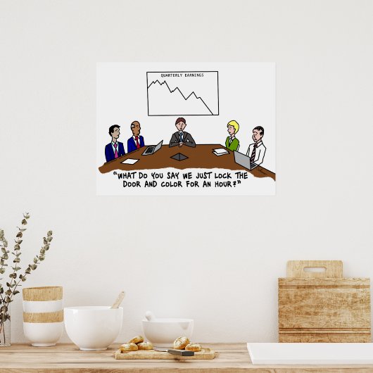 Vergadering in de directiekamer Kleur Framed Print (Keuken)