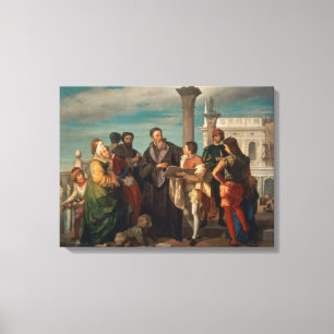 Vergadering Titiaan (1488-1576) en Verones Canvas Afdruk