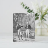 Vergadering tussen Napoleon I en Benjamin Briefkaart (Staand voorkant)
