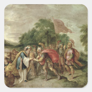 Vergadering van Abraham en Melchizedek Vierkante Sticker