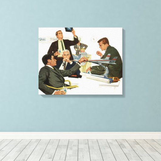  vergadering van bedrijfsleiders, leidinggevenden  canvas afdruk (Insitu (Houten vloer))