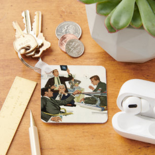 vergadering van bedrijfsleiders, leidinggevenden  sleutelhanger